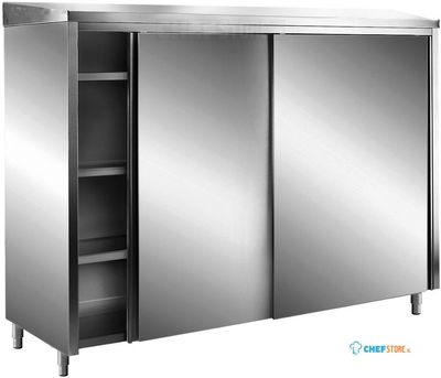 SARO RVS Opbergkasten met Schuifdeuren AISI 430 Schuin Dak 2000x700 - 700-8185