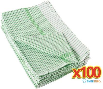 Bulkvoordeel X100 Wonderdry Theedoeken Groen, Geen Merk S645