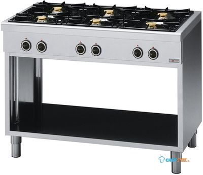 Diverso By Diamond Gasfornuis met 6 Branders, op Open Kast - WR-6B11-66 1