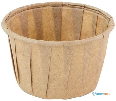 Sier Disposables Souffle Bakje (FSC® Papier) Rond Bruin 1.25oz / 37ml ø50 X H31mm (doos 200) - HZ718