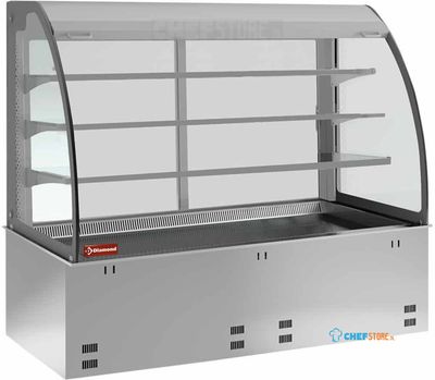 Koeltoonbank met kuip bodem B=80cm | 3 Niveau's, 2X GN1/1 | Diamond DPA/RVF308-S 1