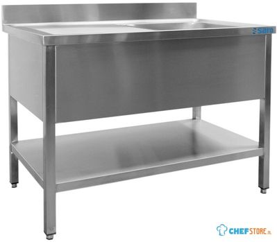 SARO Spoeltafel met 1 Wasbak Links 700 mm Diepte 1000 Mm - 700-2505L