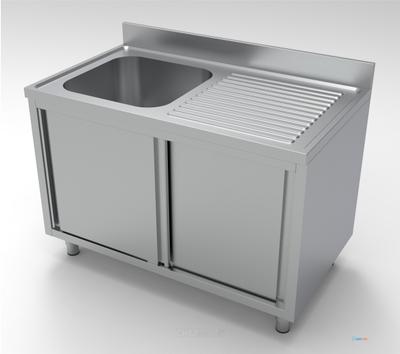 700 Spoeltafel Schuifdeuren Links, combisteel 7333.0900 1