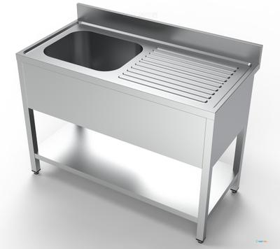 600 Spoeltafel Bodemschap 1 Links 1200, CombiSteel 7333.0800 1