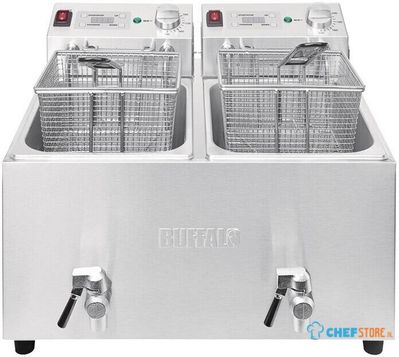 Buffalo dubbele friteuse 2x8L 6000W met timer | FC377