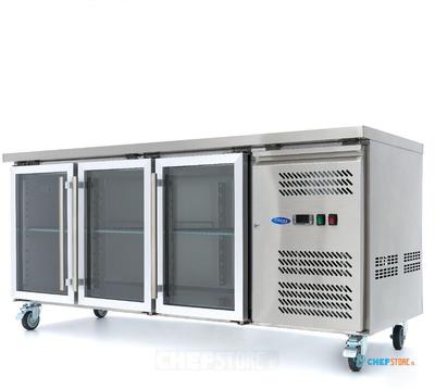 Maxima Koelwerkbank - 417 L - 180 cm - 3 Glazen Deuren - 09400406