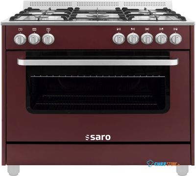 SARO Multifunctioneel Gasfornuis met Elektrische Oven Model TS95C61LVI Bordeaux - TS95C61LVI BORDEAUX