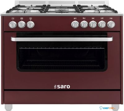 SARO Multifunctioneel Gasfornuis met Elektrische Oven Model TS95C61LVI Bordeaux - TS95C61LVI BORDEAUX