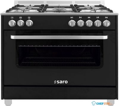 SARO Multifunctioneel Gasfornuis met Elektrische Oven Model TS95C61LNE Zwart - TS95C61LNE ZWART