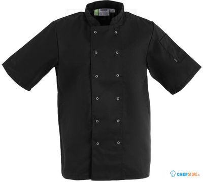 Whites Vegas unisex koksbuis korte mouw zwart L | A439-L