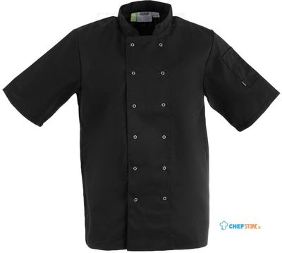 Whites Vegas unisex koksbuis korte mouw zwart M | A439-M