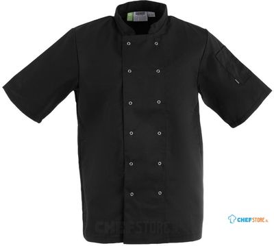 Whites Vegas unisex koksbuis korte mouw zwart S | A439-S