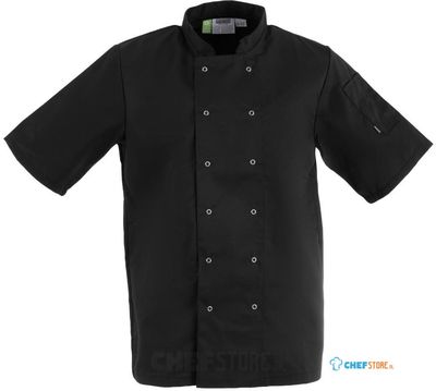 Whites Vegas unisex koksbuis korte mouw zwart XL | A439-XL