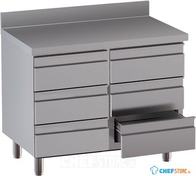 Diamond TACS107D-SA8 Werktafelkast met 6 laden, met achteropstand