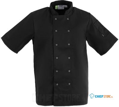 Whites Vegas Koksbuis Korte Mouw Zwart - Whites Chefs Clothing A439-3XL