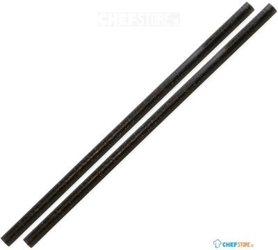 Sier Disposables Refork Rechte Rietjes Zwart ø 6 mm / 20cm (doos 100) - HU495