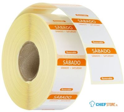 HENDI 850855 Voedselveiligheid dagstickers, herbruikbaar, , Oranje, 1000 st., 25x25mm