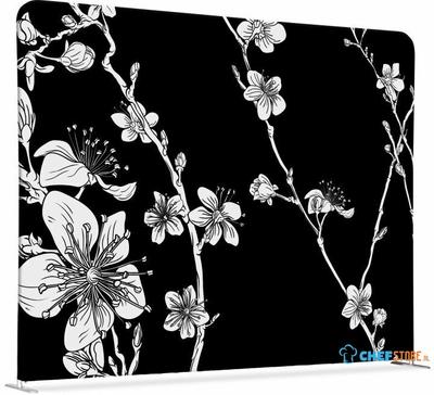 Syna Scheidingswand Textiel 150-150 Dubbelzijdig Abstracte Japanse Bloesem Zwart - ZWSE150-150SSK-DSI7