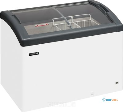 Elcold DIEPVRIESKOFFER met GEBOGEN GEBOGEN GLAZEN GLIJDEKSELS - FOCUS 106