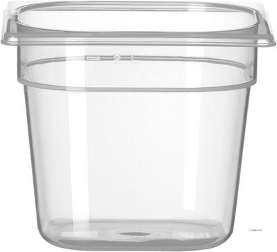 Hendi Gastronormbak 1/6 | 150 mm hoog | PP tranparant | koel/vries | 880418