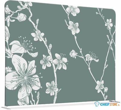 Syna Scheidingswand Textiel 200-150 Dubbelzijdig Abstracte Japanse Bloesem Groen - ZWSE200-150SSK-DSI10