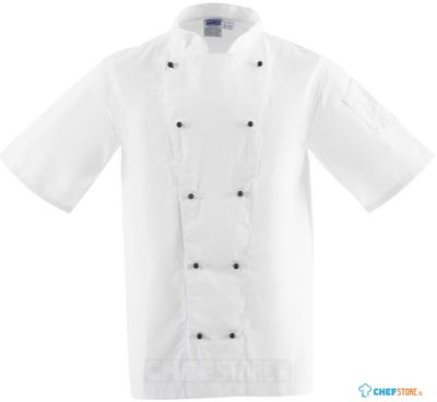 Whites Chicago unisex koksbuis korte mouw wit M | DL711-M