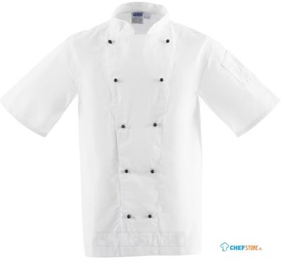 Whites Chicago unisex koksbuis korte mouw wit S | DL711-S