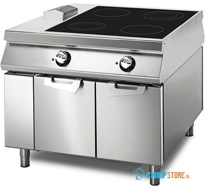 Induction Plate With 4 Plates On Cabinet With Doors,  Two-Sided Panel Control, Virtus VS110100IND 1