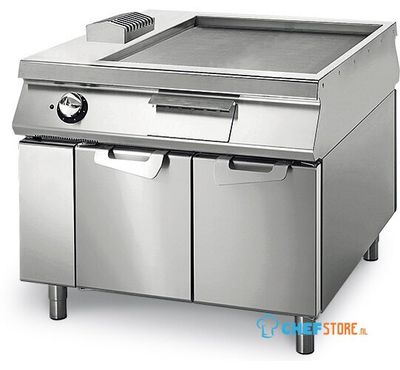 Electric Griddle Smooth On Cabinet With Door, Two-Sided Panel Control, Virtus VS110100FTE 1