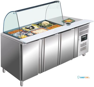 SARO Koelwerkbank met Glazen Top Model GN 3100 TNS 1