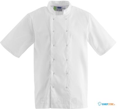 Whites Boston unisex koksbuis korte mouw wit XL | B250-XL