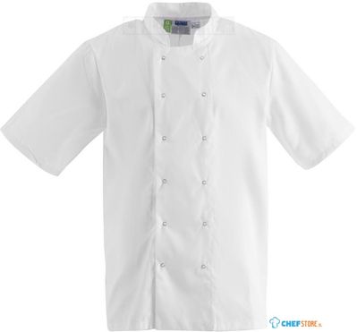 Whites Boston unisex koksbuis korte mouw wit XXL | B250-XXL