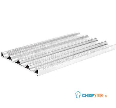 Mastro Geperforeerde Aluminium Schaal Met 4 Kanalen En Ondersteuning, Gn 1/1 | Z/FBB11 1