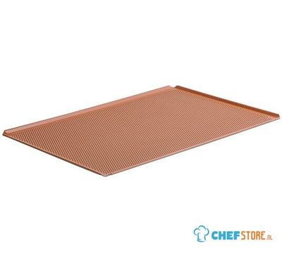 Baking Tray In Aluminium Uncoated, GN 1/1 - 4 Sides 45°, Silicone, Perforated, virtus Z/SBTSI11 1