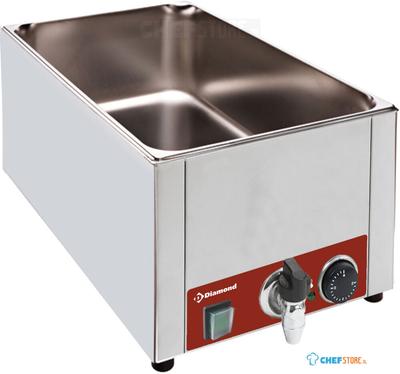 Elektrische Bain-Marie Tafelmodel GN 1/1 - 150 mm + Kraan, Diamond BMZR/XS 1