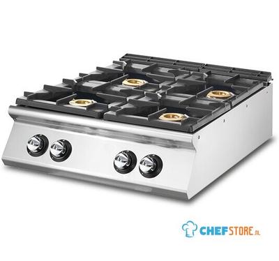 Gas Range With 4 Burners, Pressed Working Top, Virtus VS9080PCGST 1