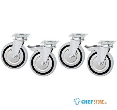 Set of Castors (2 With Brake and 2 Without Brake), Mastro Z/TRUOEVO 1