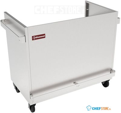 Diamond MBM-3X Onderstel RVS op wielen voor vitrine VBME-3X
