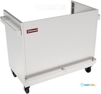 Diamond MEX-RG3/N Onderstel RVS op wielen voor vitrine VBE-311/N