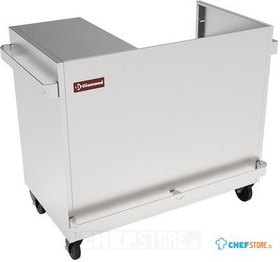 Diamond MBM-2X Onderstel RVS op wielen voor vitrine VBME-2X