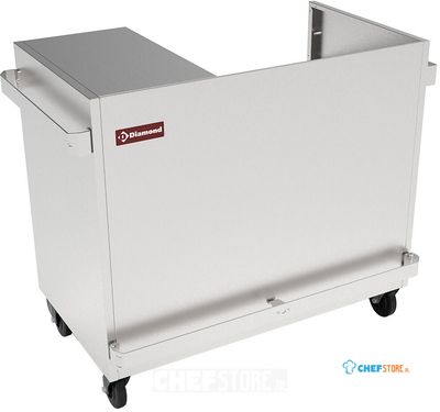 Diamond MEX-RG2/N Onderstel RVS op wielen voor vitrine VBE-211/N