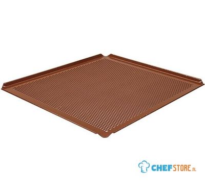 Baking Tray In Aluminium Uncoated, GN 2/3 - 4 Sides 45°, Silicone, Perforated, virtus Z/SBTSI23 1