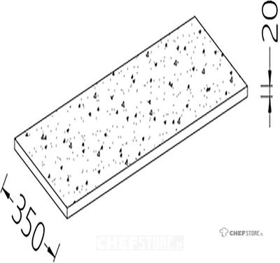 Diamond Optie: neutraal aanrechtblad - kassa (20 mm), laminaatafwerking STEEN - (ML) | YB 1