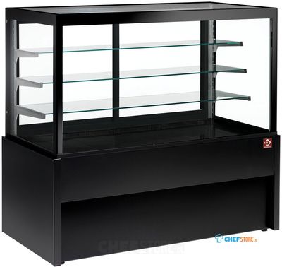 Panoramische Uitstaltoonbank, Verwarmd, 4 Niveaus, Zonder Reserve - Zwart, Diamond Cb10ht-B9-P 1