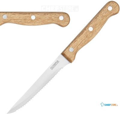 Olympia steakmessen | rvs & houten heft | 21,5cm | C136