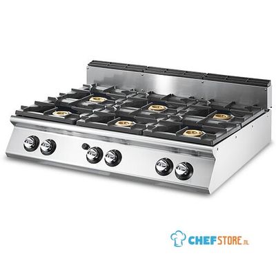 Gas Range With 6 Burners Each 6 KW, Pressed Working Top - Virtus VS70120PCGST 1