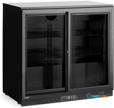 Arktic 236888 Backbar koelkast met schuifdeuren, , 158L, Zwart, 220-240V/160W, 900x520x(H)870mm