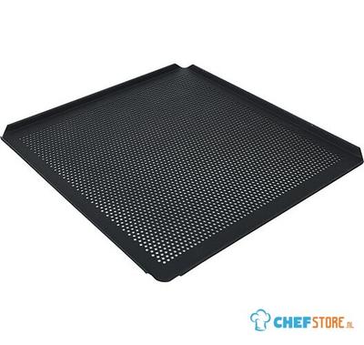 Baking Tray In Aluminium, GN 2/3 - 4 Sides 45°, Tynec Coated, Perforated, virtus Z/FBPP23 1