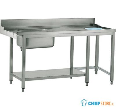 Mastro Aanrijktafel Voor Rechterzijde, Met Wasbak Links | Afvalgat | B=120cm | Z/TIDFR1200 1