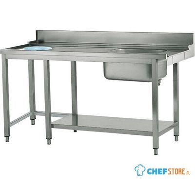 Mastro Aanrijktafel Voor Linkerzijde, Met Wasbak Links En Afvalgat, B=1200 Mm | Z/TISFR1200 1